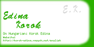 edina korok business card